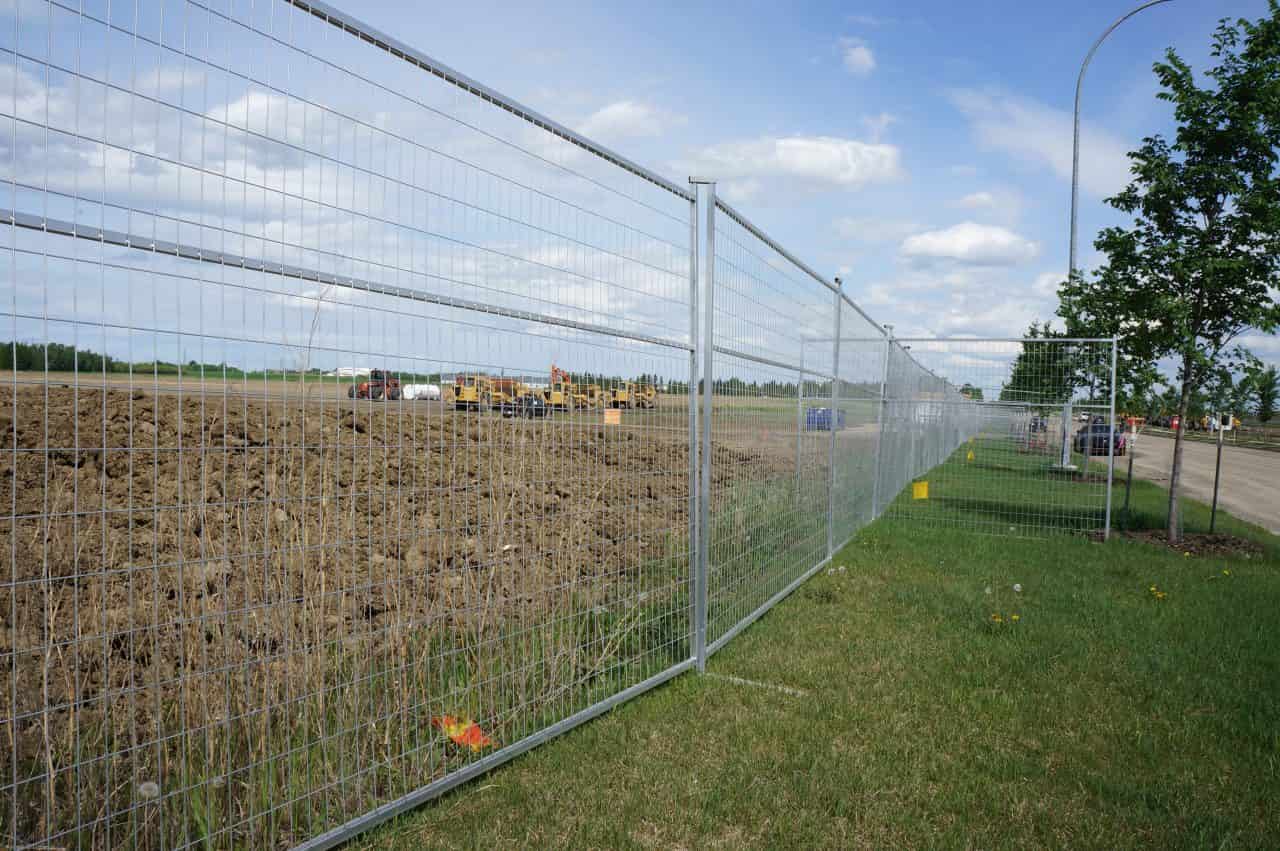 Temporary Fence at Edmonton Construction Site