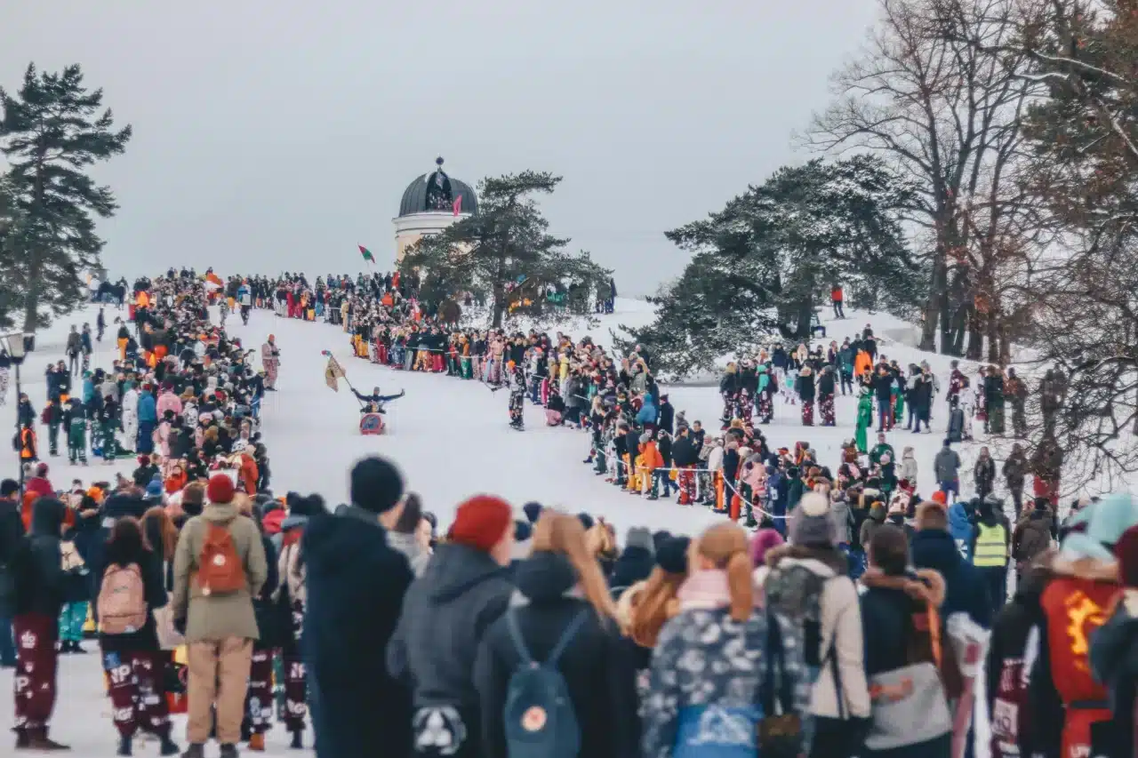 An outdoor winter event