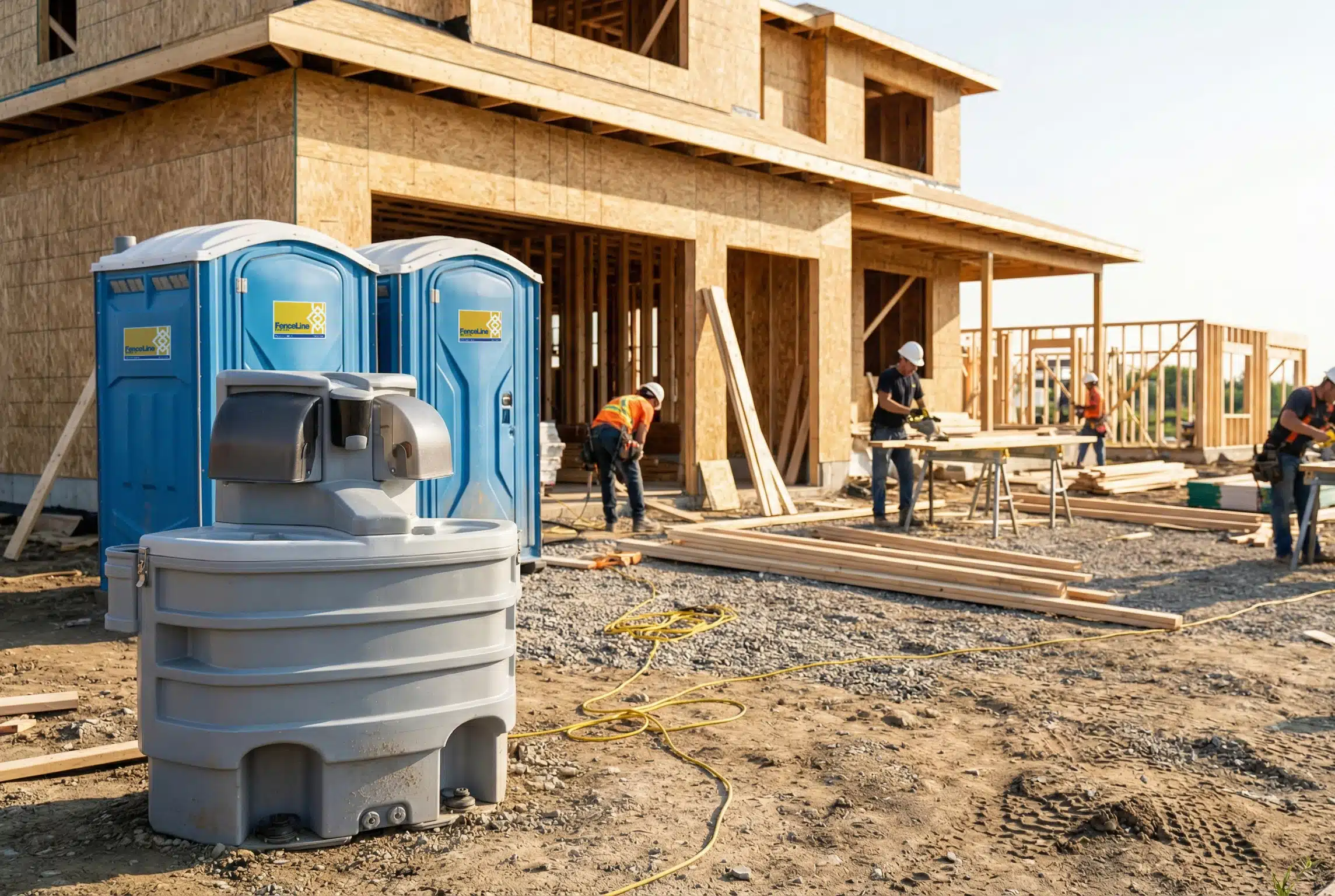 Handwash station on a construction site